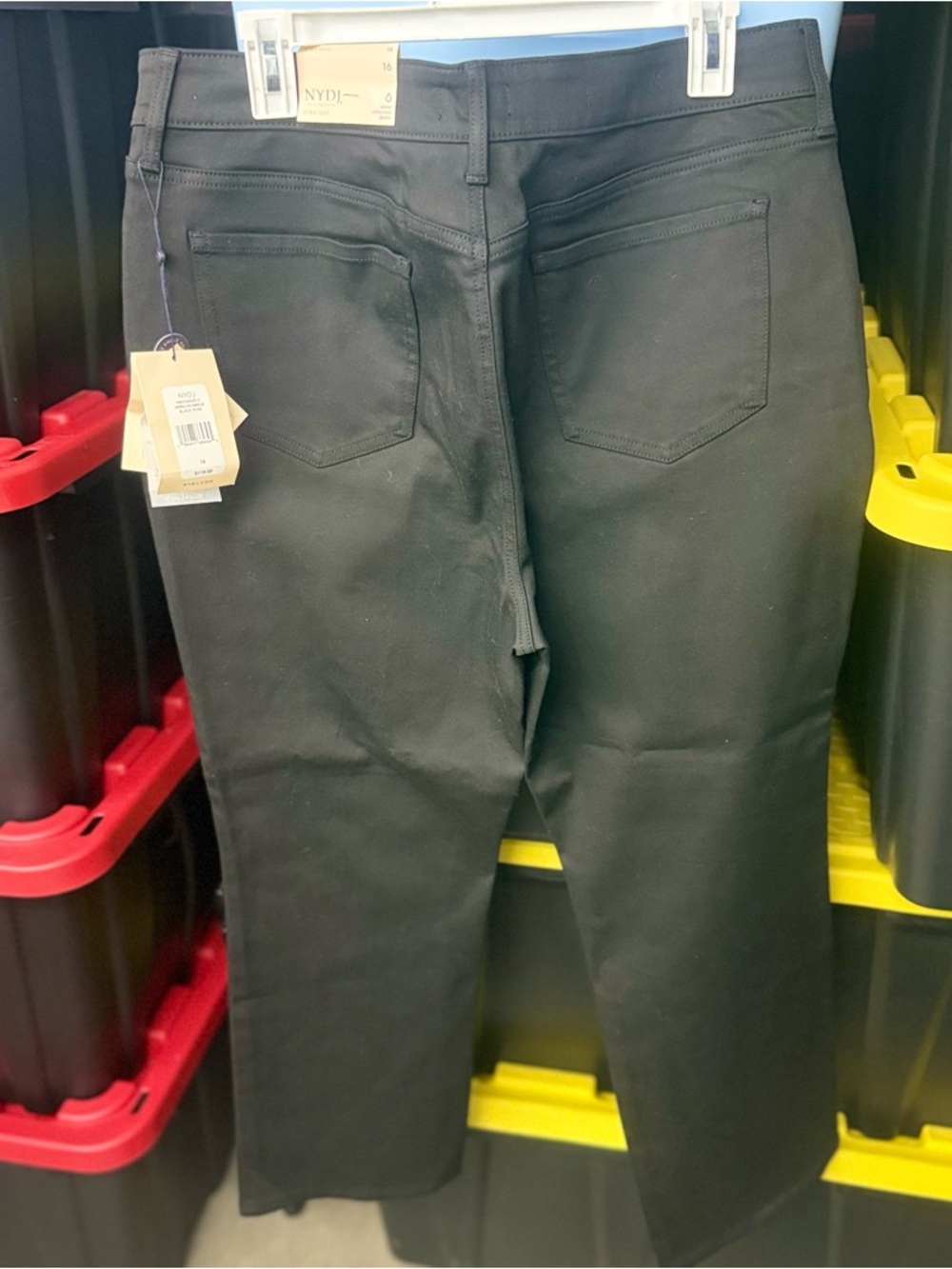 NYDJ Plus Size Black Straight Leg Jeans - Picture 6 of 10